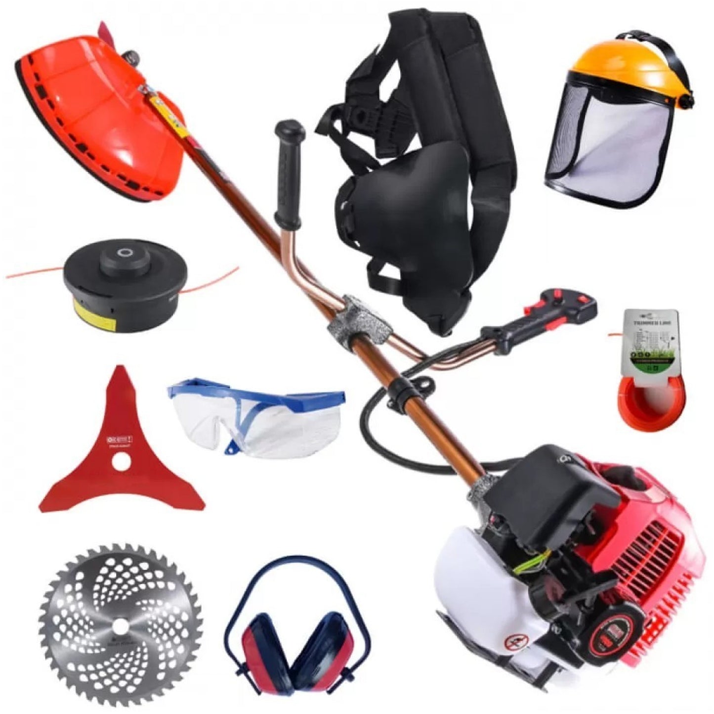 Motocoasa pe benzina ALFA 7* 7000 Professional, 8 Accesorii incluse, 12000RPM, 58CC, 7CP
