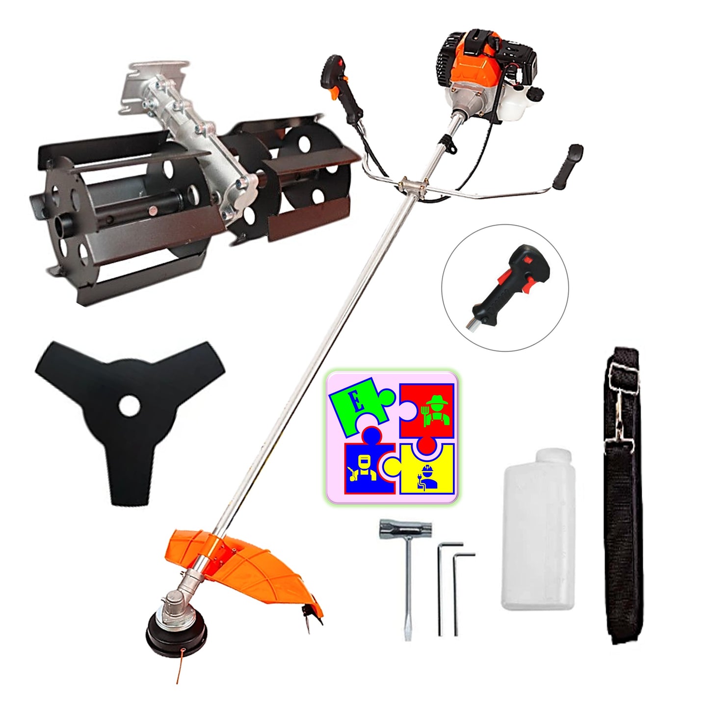 Motocoasa pe benzina ALFA 7* PROFESSIONAL, Accesorii, 52cc-6CP, DISC STEA METALIC + PRASITOARE