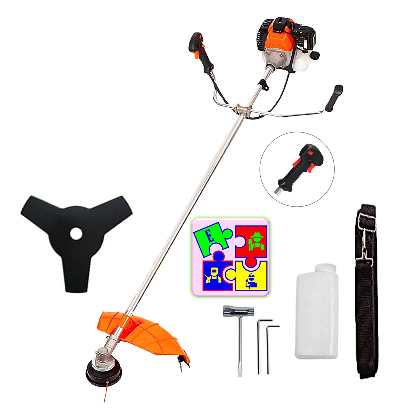 Motocoasa pe benzina ALFA 7* PROFESSIONAL, Accesorii Incluse, 52cc-6CP, DISC STEA METALIC