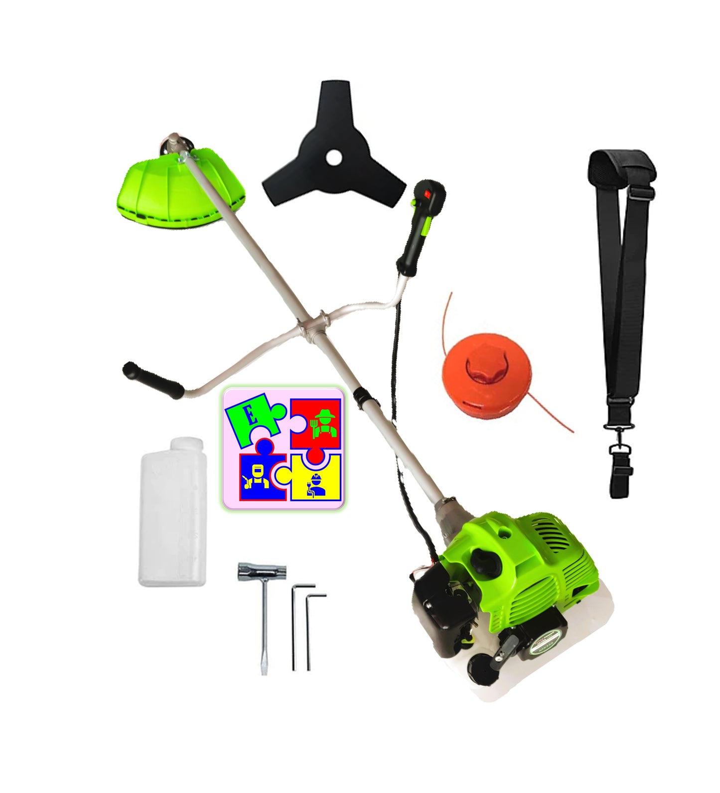 Motocoasa pe benzina ALFA 7* PROFESSIONAL, Accesorii si 1xDisc Stea, 8CP, VERDE