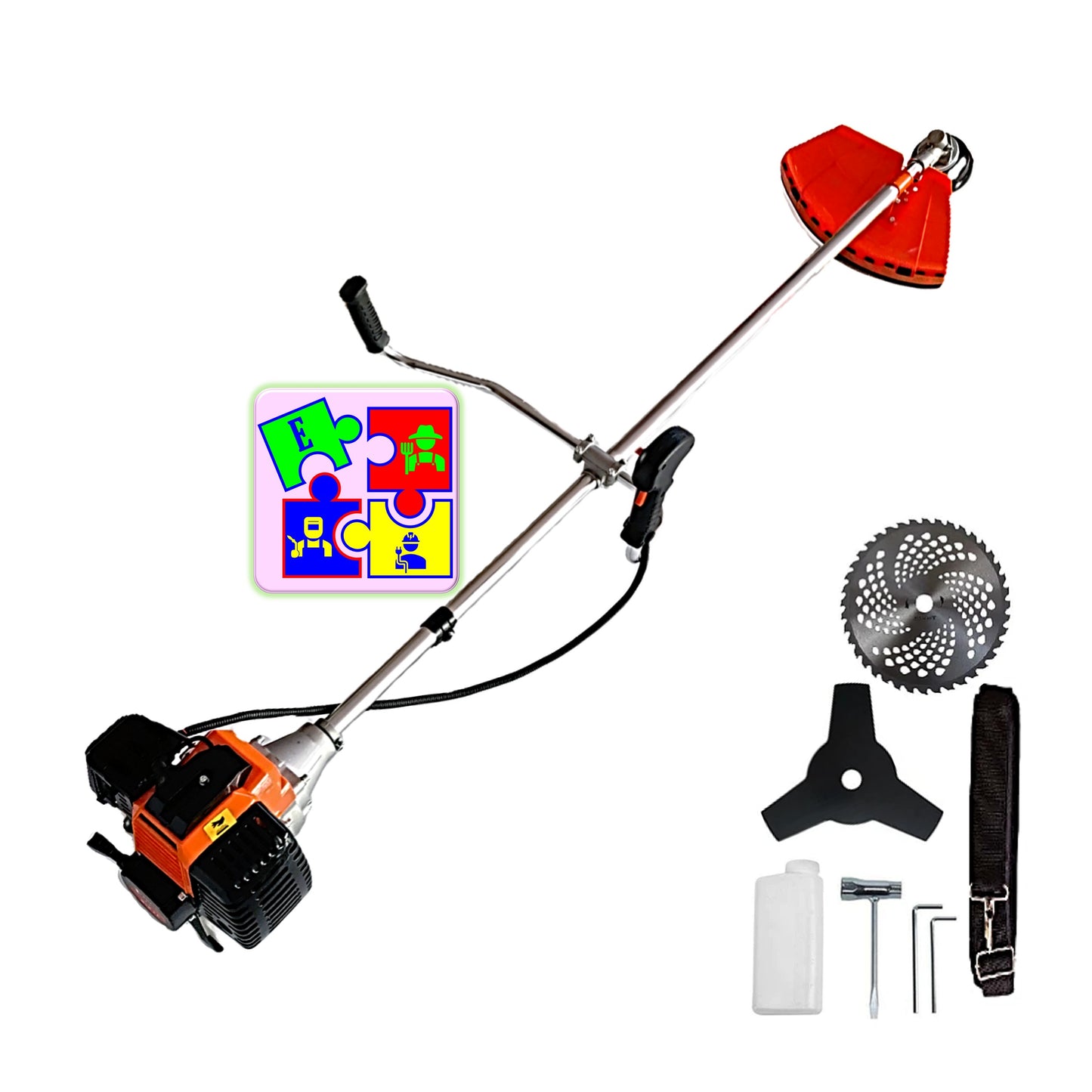 Motocoasa pe benzina URAL 7* PROFESSIONAL, 52cc, 6CP, Accesorii Incluse, Disc Stea și VIDIA
