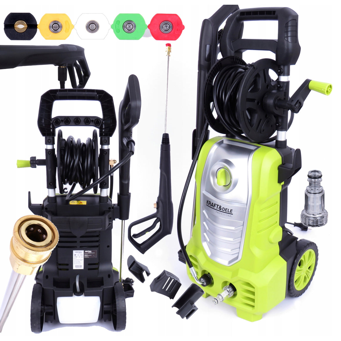 eGOSPODARi.ro Aparat de spalat cu presiune, 2500W, 5L/min, Accesorii incluse, KRAFT Profi K423, Poza2