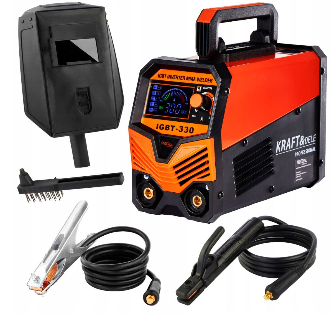 eGOSPODARi.ro Aparat de sudura 330A, Ecran LCD, MMA-Electrod, Tehnologie IGBT, Accesorii incluse, KRAFT Profi K1878, Poza1