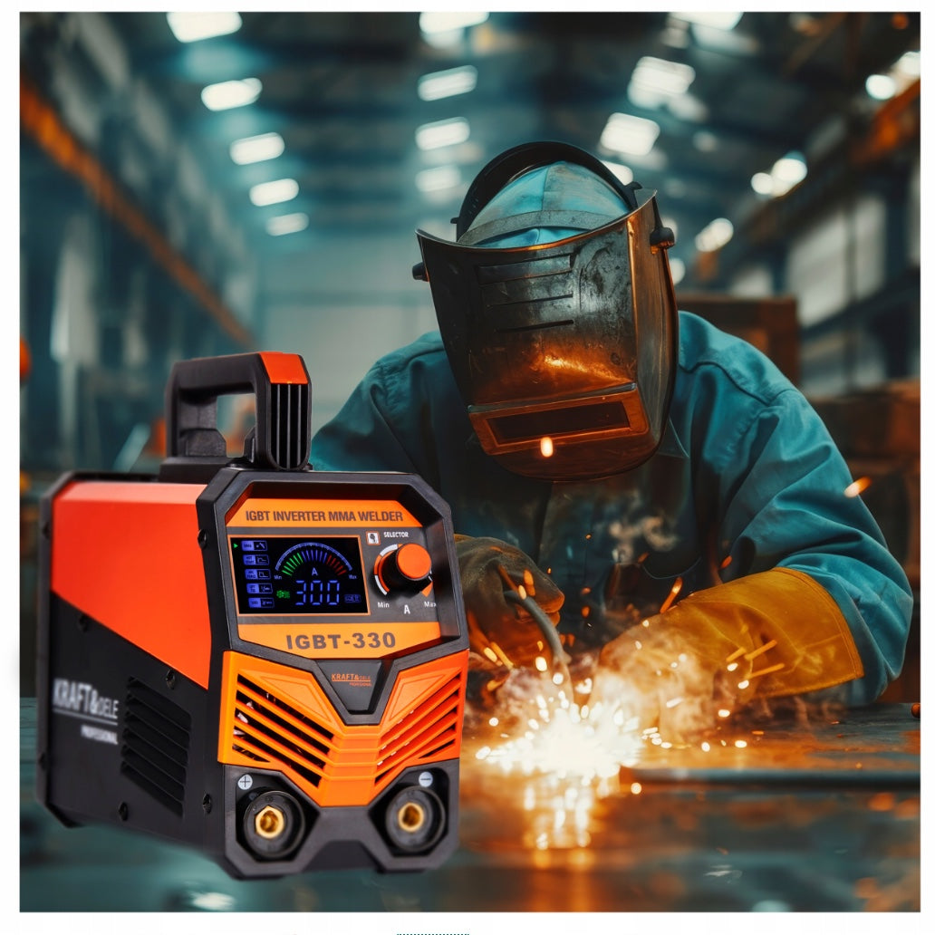 eGOSPODARi.ro Aparat de sudura 330A, Ecran LCD, MMA-Electrod, Tehnologie IGBT, Accesorii incluse, KRAFT Profi K1878, Poza6