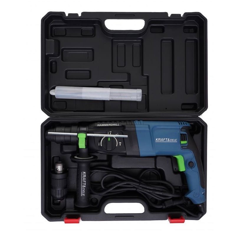 eGOSPODARi.ro Ciocan rotopercutor cu doua mandrine (SDS si SDS+), 2650W, iluminare LED, KRAFT Profi K3075, Poza10