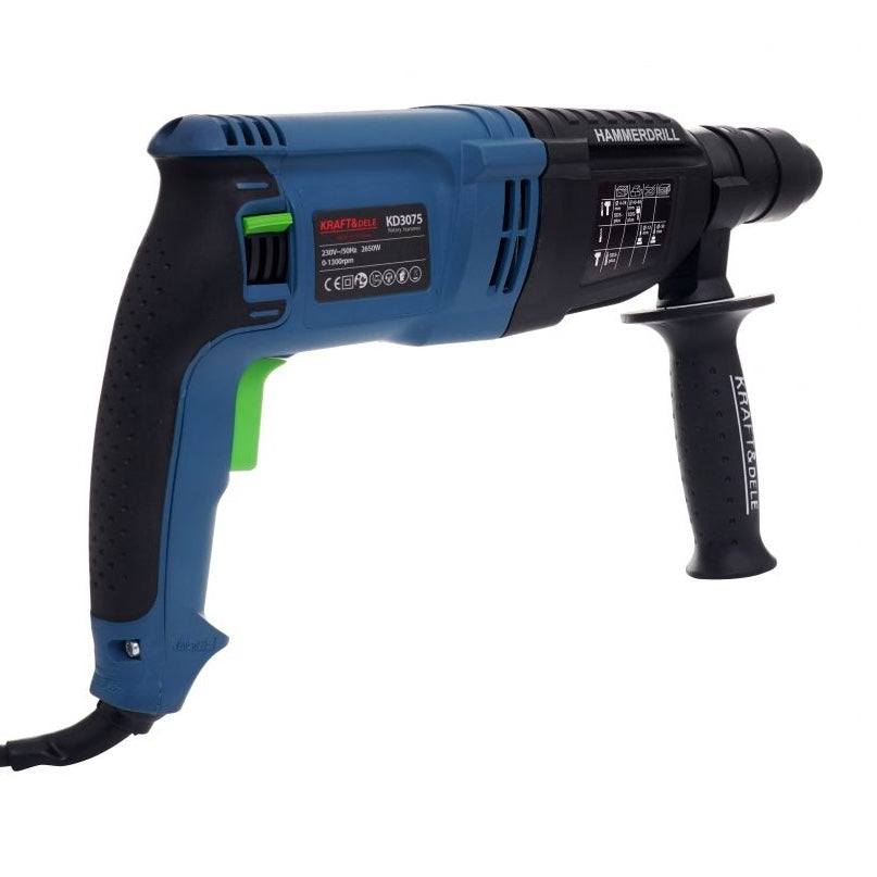 eGOSPODARi.ro Ciocan rotopercutor cu doua mandrine (SDS si SDS+), 2650W, iluminare LED, KRAFT Profi K3075, Poza6