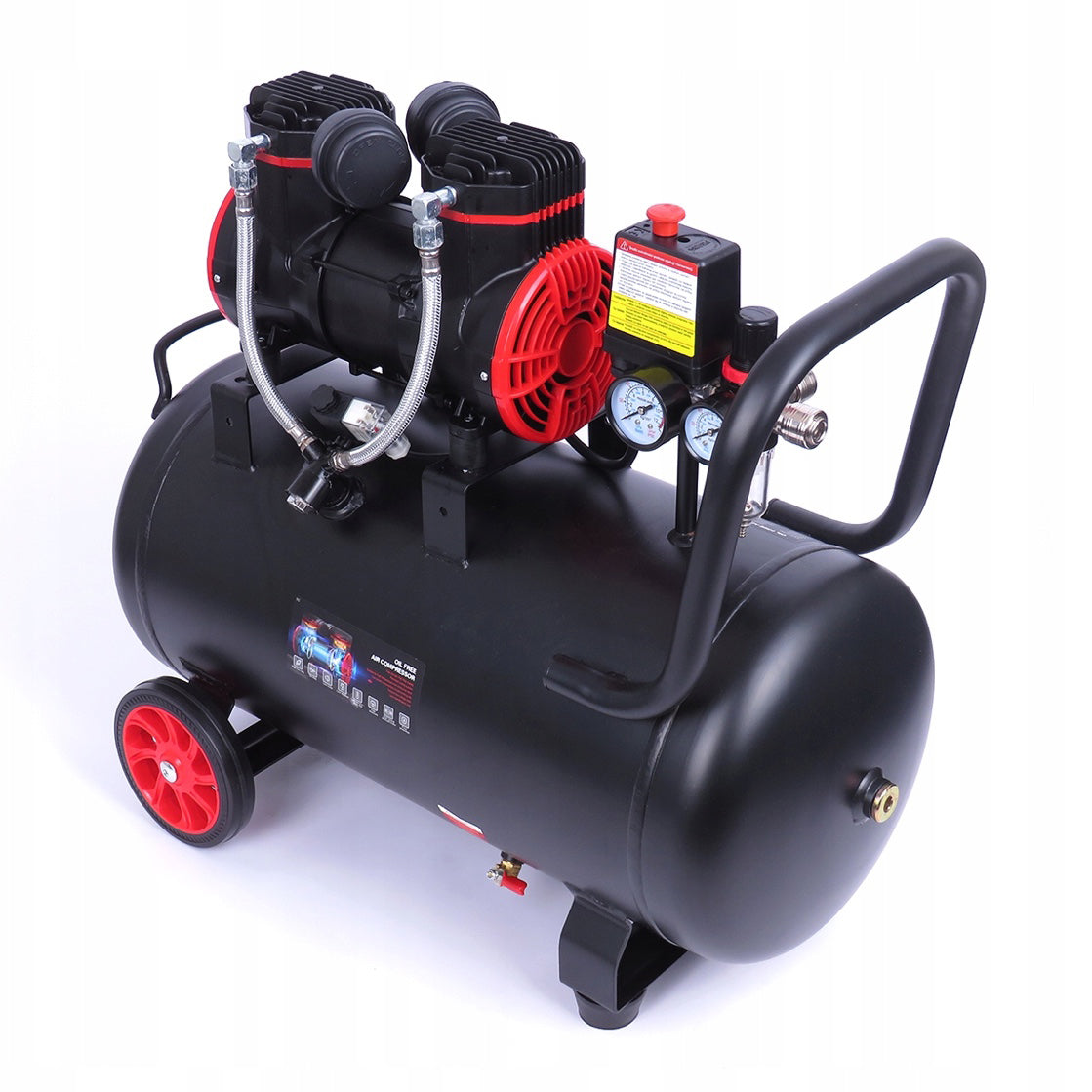 eGOSPODARi.ro Compresor aer fara ulei 50L, motor 1500W, pana la 8Bar si 290L/min, silentios, KRAFT Profi K1391, Poza6