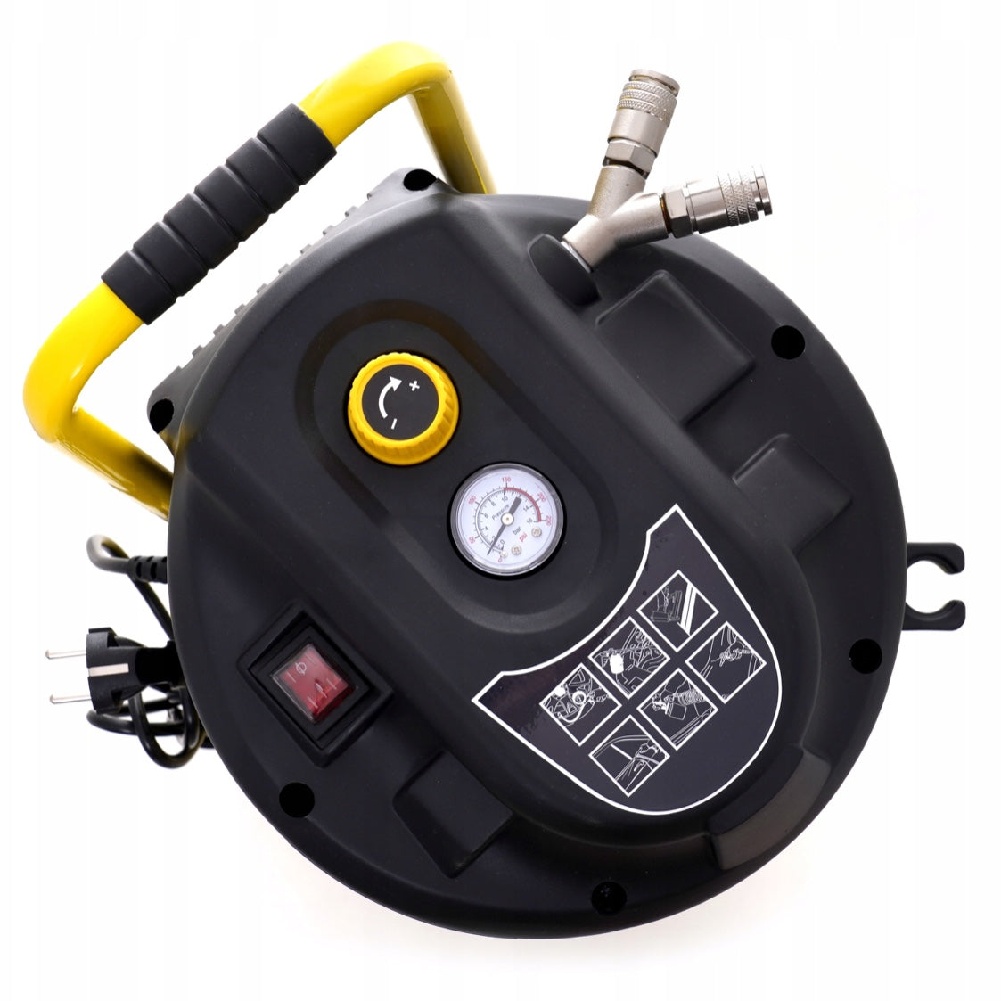 eGOSPODARi.ro Compresor aer fara ulei vertical 50L, motor 1500W, pana la 10Bar si 240L/min, silentios, KRAFT Profi K1418, Poza7