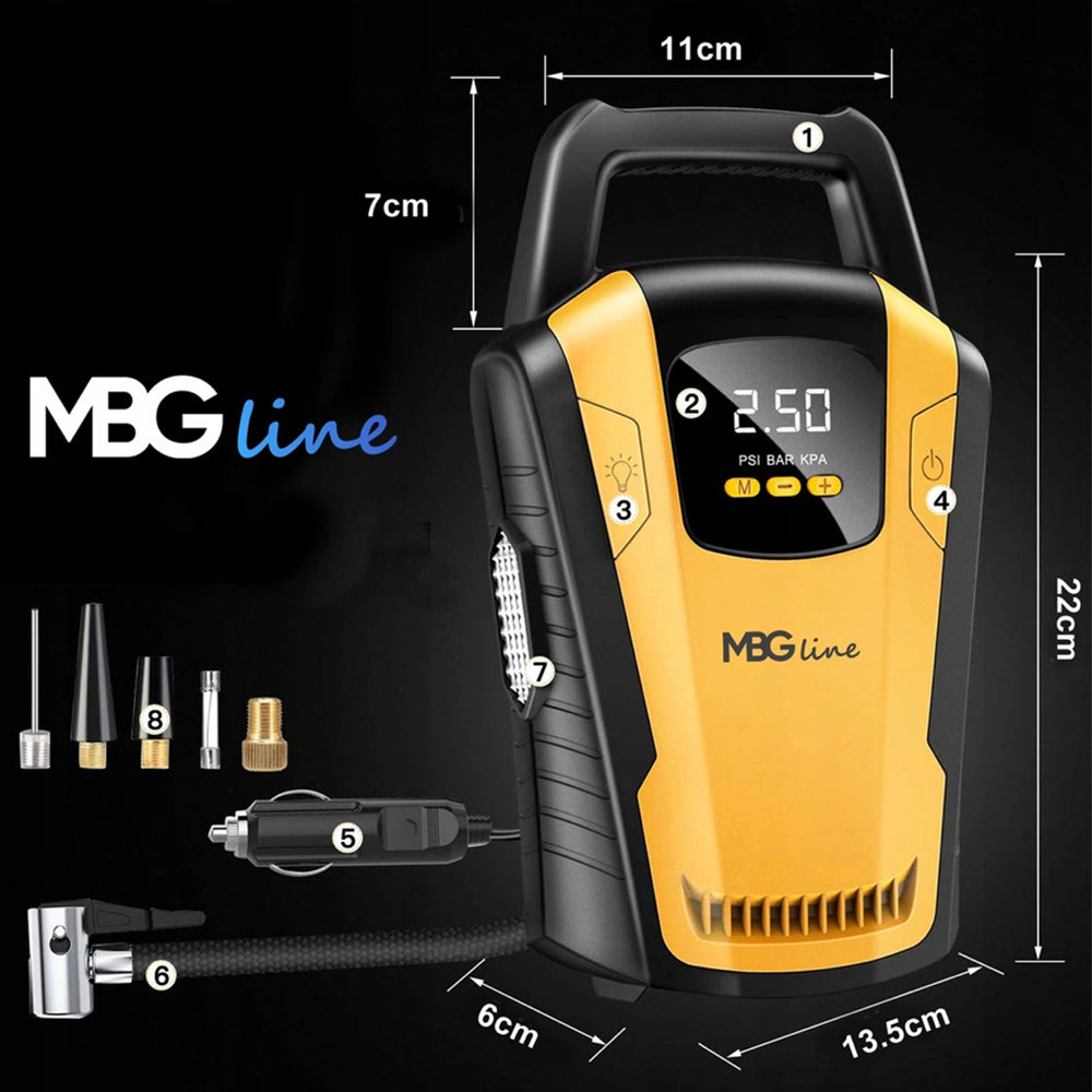 eGOSPODARi.ro - Compresor aer portabil auto-moto-velo-mingi, KRAFT Profi, 12V, Display, K1469