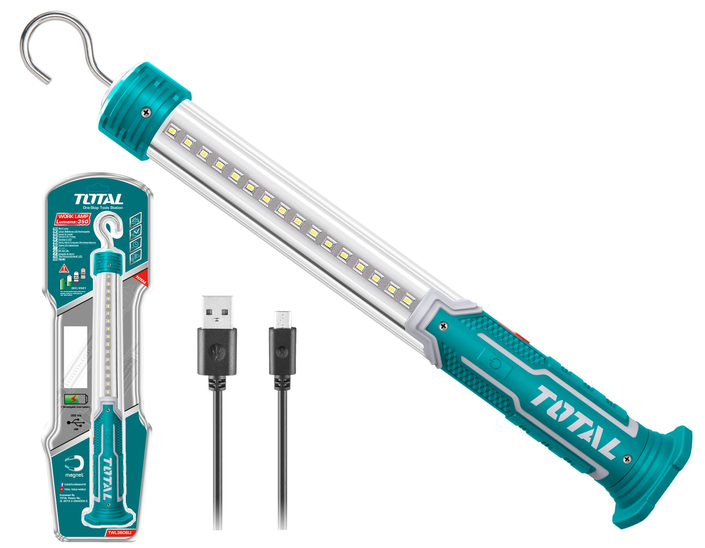 eGOSPODARi.ro % Lampa portabila cu LED Total TWL3606LI, 3.7V, 350 lumeni, cu baterie reincarcabila