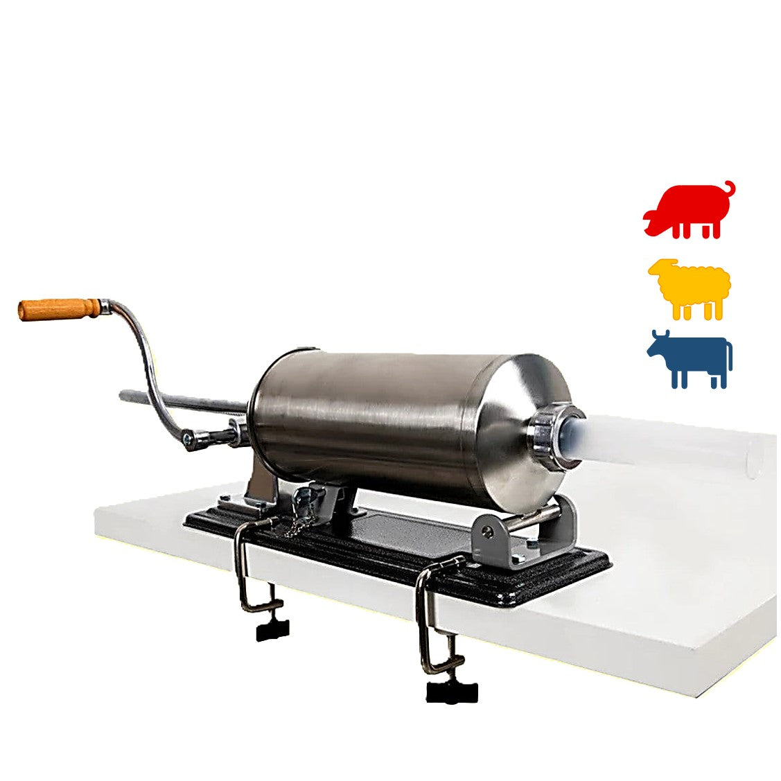 eGOSPODARi.ro % Masina Umplere Carnati si Mezeluri, 4kg, Orizontala, cu 5 Palnii incluse, Porc+Vita+Oaie