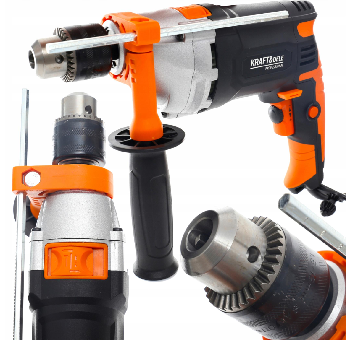 eGOSPODARi.ro Masina gaurit cu percutie 1700W, 2800RPM, mandrina pana la 13mm, KRAFT Profi K1687, Poza2