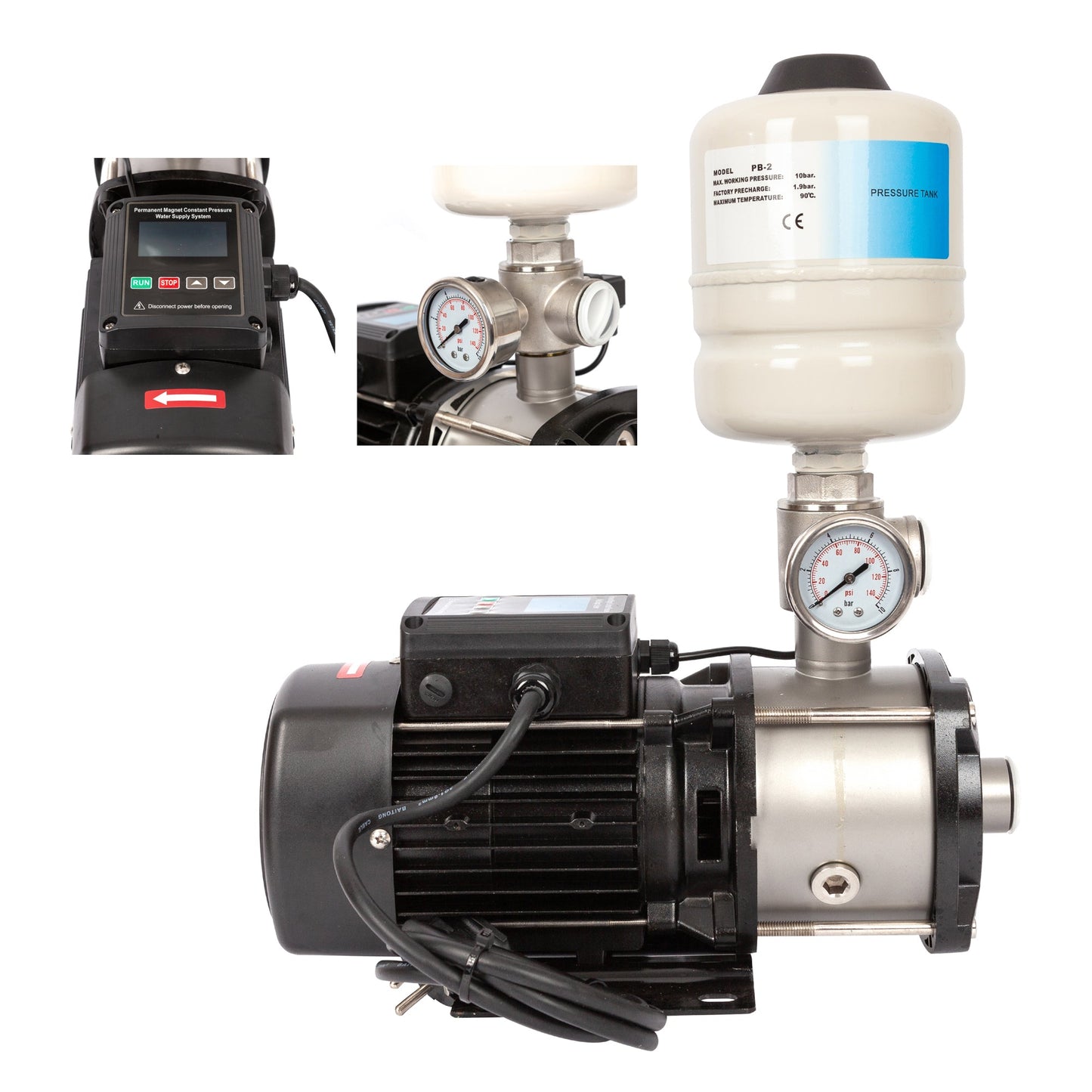 eGOSPODARi.ro % Mini hidrofor AquaTechnica, 8L, 1 Kw, 33.3l/min, H refulare 54m