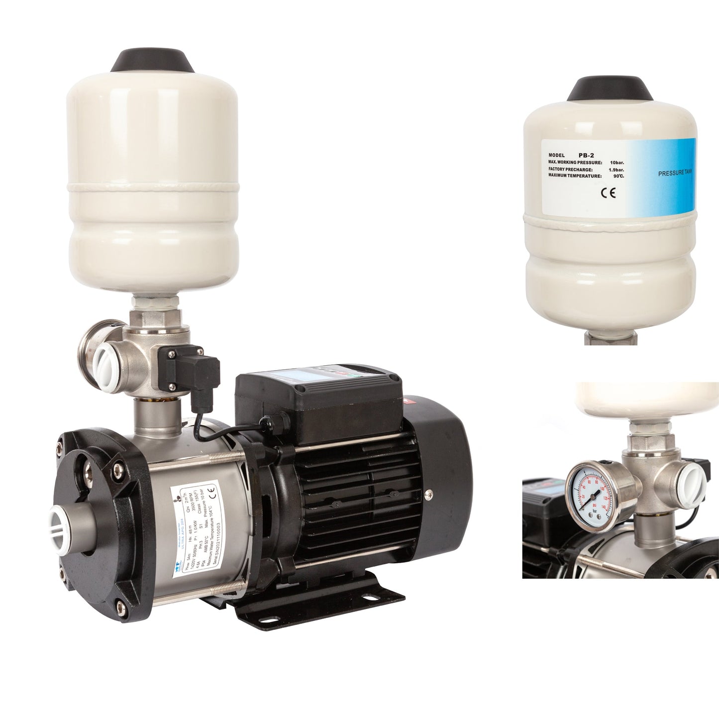 eGOSPODARi.ro % Mini hidrofor AquaTechnica, 8L, 1 Kw, 33.3l/min, H refulare 54m
