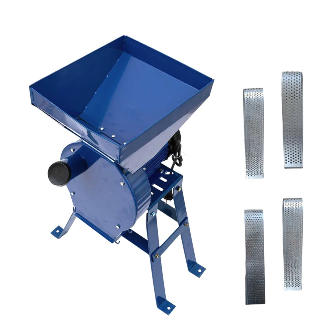 eGOSPODARi.ro % Moara cereale Alpin-PROFI seria E, 3.9KW, Albastra, 2 in 1 pentru uruiala si malai, CUVA MARE + suport cu picioare