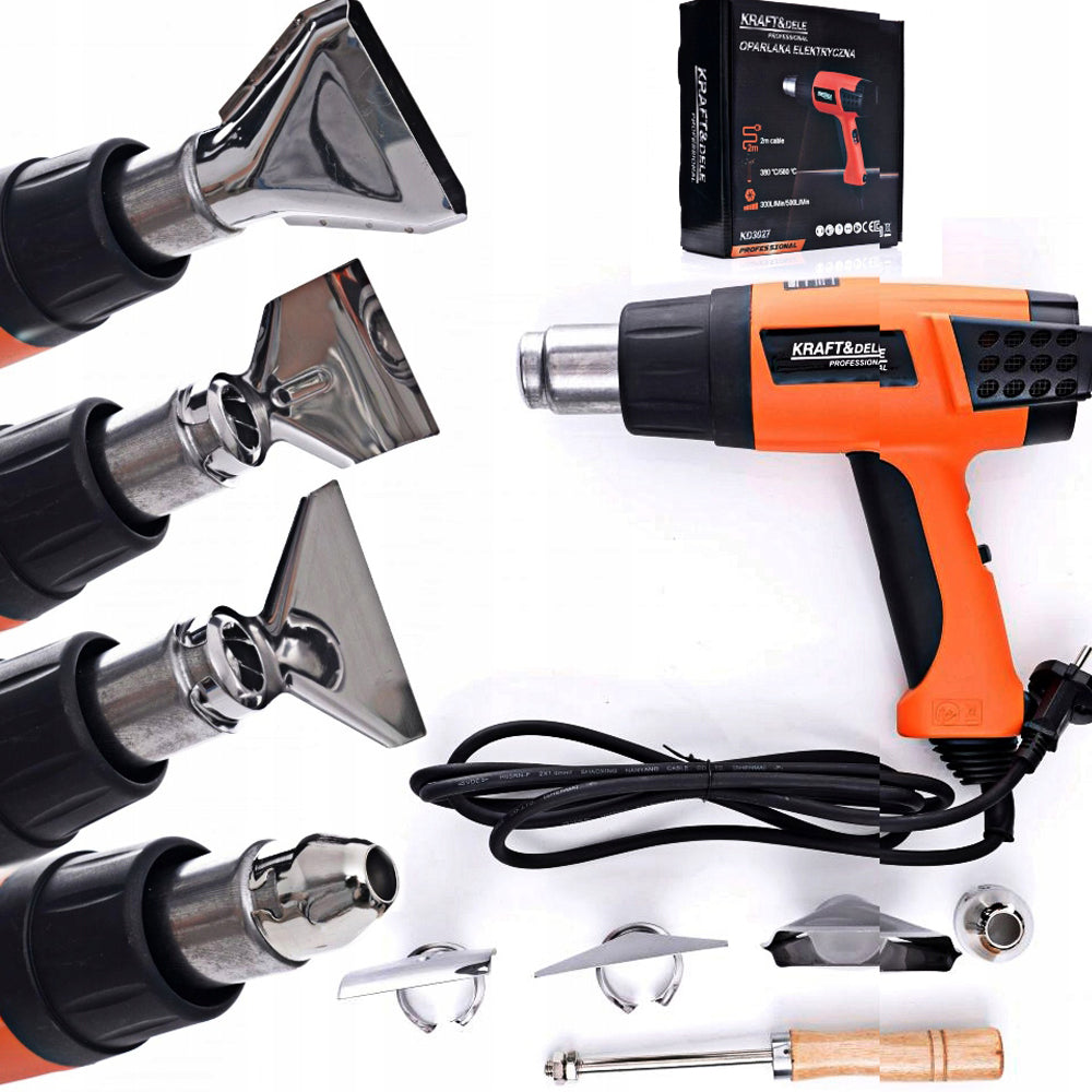 eGOSPODARi.ro Pistol aer cald (feon industrial) 2000W, 2 trepte, 580ᵒC, KRAFT Profi K3027, Poza1