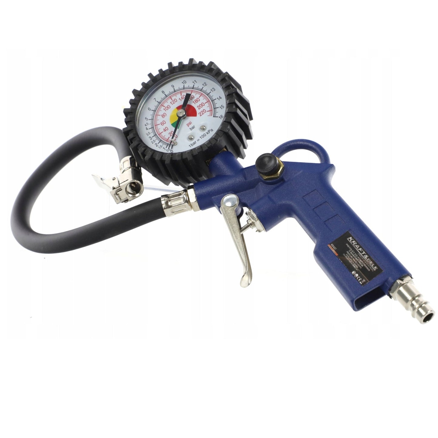 eGOSPODARi.ro Pistol pneumatic pentru umflare anvelope, cu manometru, conexiune 1/4", KRAFT Profi K427, Poza1