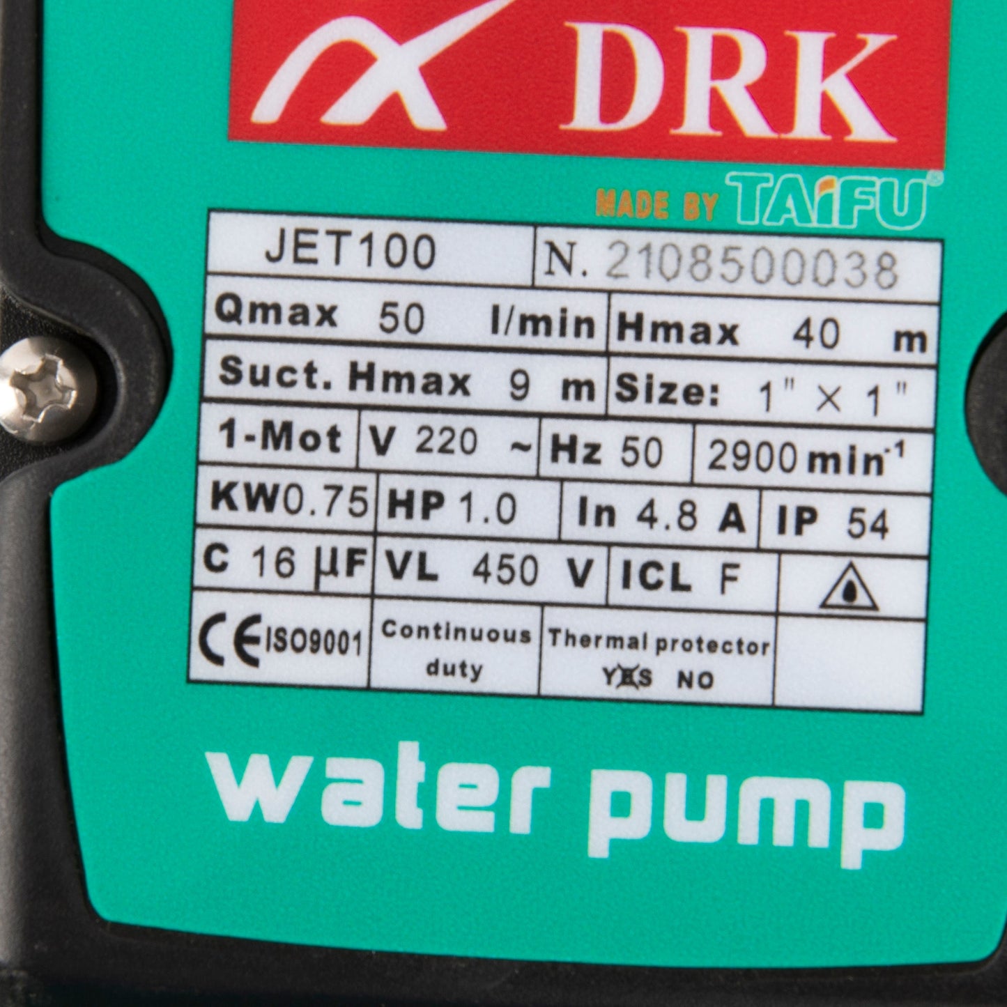 eGOSPODARi.ro % Pompa hidrofor Taifu DRK JET100A, 0.75kW, debit 50l/min, H refulare 40m, racord 1 tol