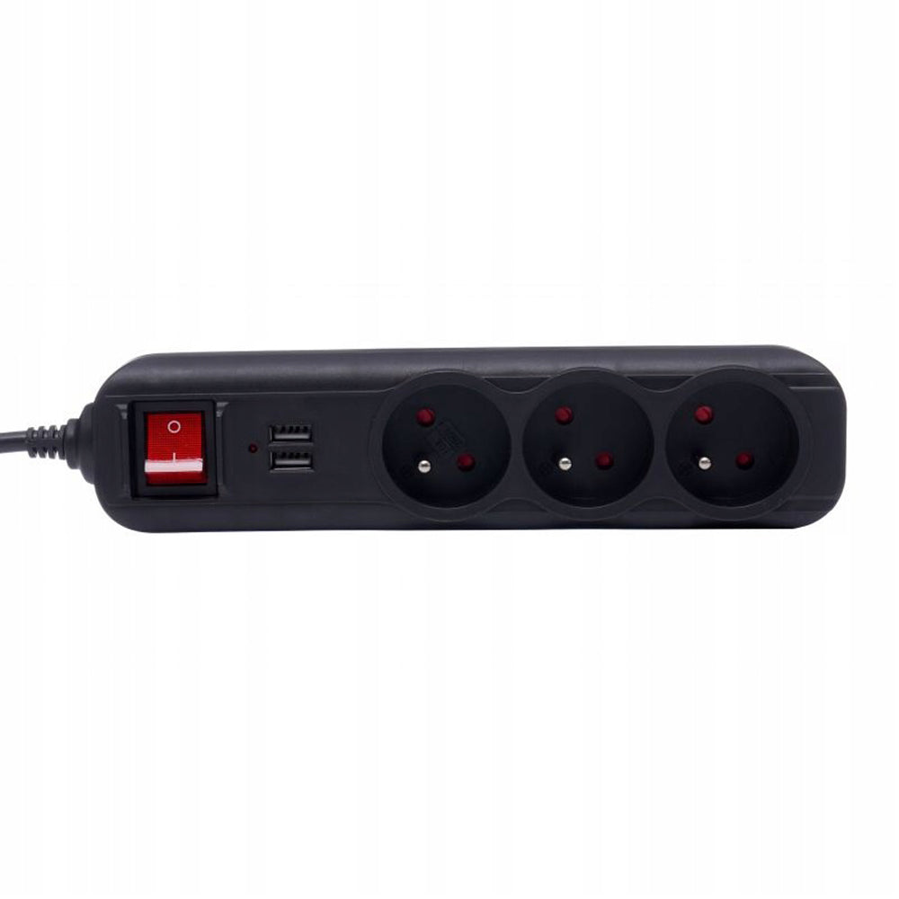eGOSPODARi.ro Prelungitor electric lungime 1.5m cu intrerupator, 3 prize si 2 mufe incarcare prin USB, KRAFT Profi K4031, Poza6