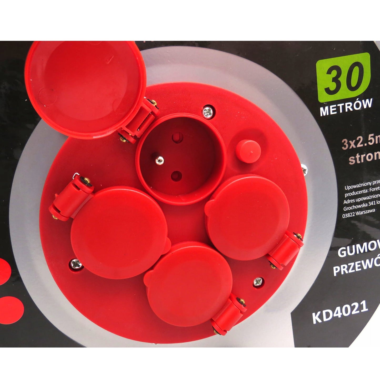 eGOSPODARi.ro Prelungitor electric lungime 30m, tambur derulare cu 4 prize incorporate, conductor 3x2.5mm, KRAFT Profi K4021, Poza7