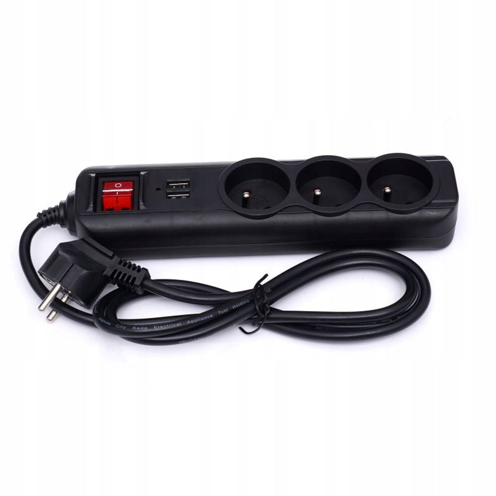 eGOSPODARi.ro Prelungitor electric lungime 3m cu intrerupator, 3 prize si 2 mufe incarcare prin USB, KRAFT Profi K4032, Poza3