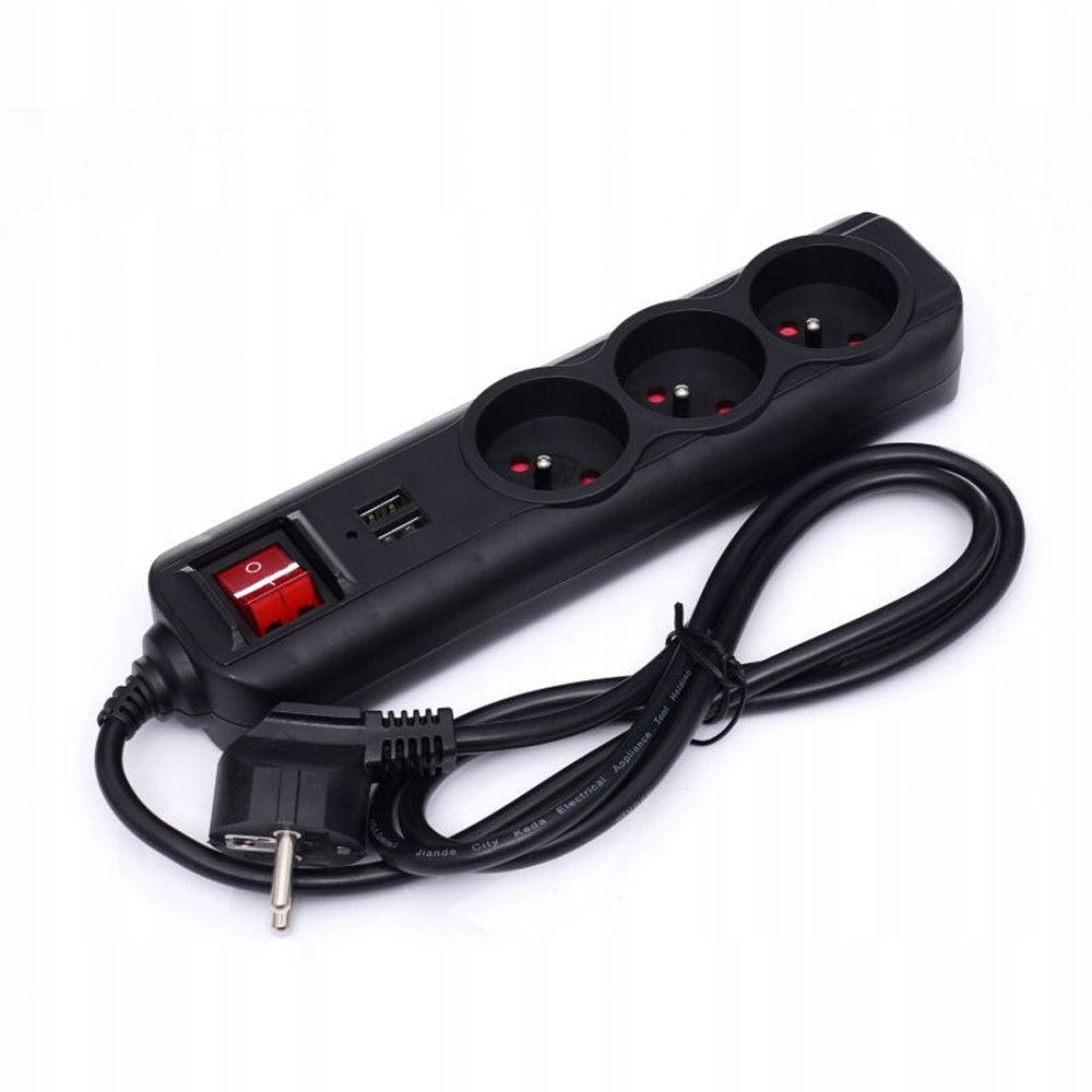 eGOSPODARi.ro Prelungitor electric lungime 3m cu intrerupator, 3 prize si 2 mufe incarcare prin USB, KRAFT Profi K4032, Poza4