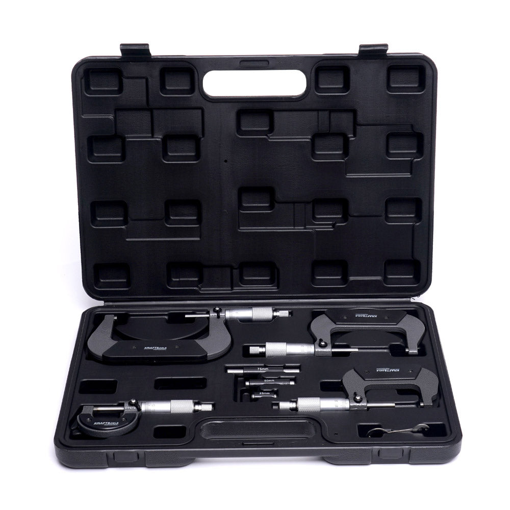 eGOSPODARi.ro SET Micrometre Profesionale, include 4 micrometre, interval masurare 0-100mm, KRAFT Profi K10443, Poza2