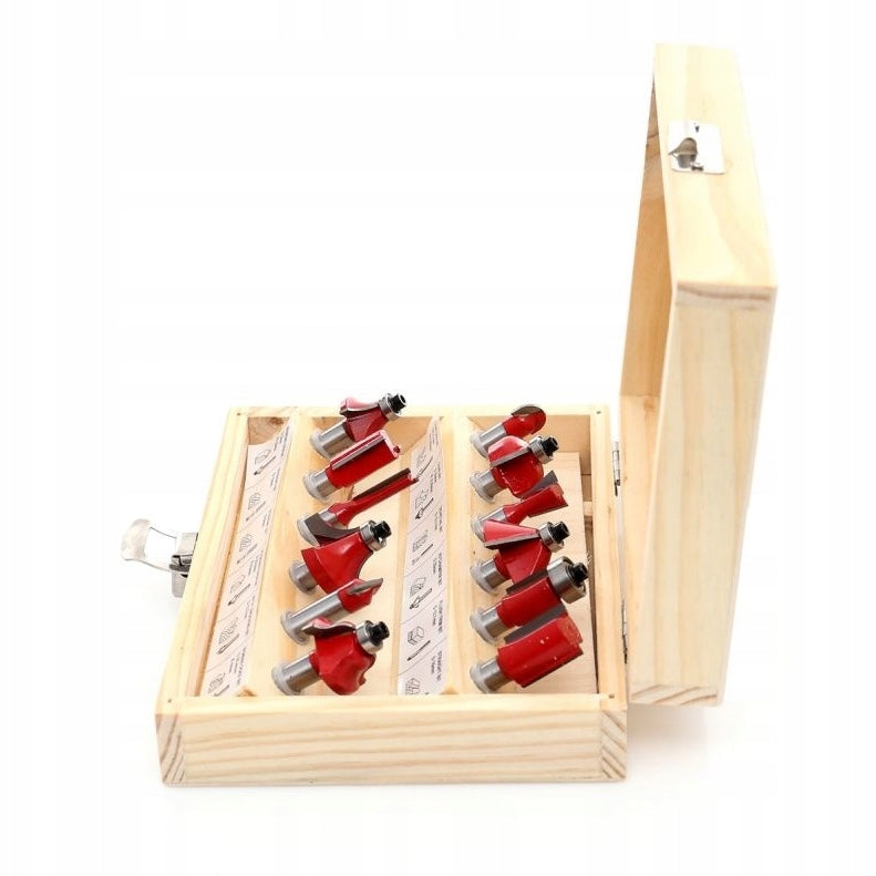 eGOSPODARi.ro Set 12 freze pentru lemn, forme diferite, diametru ax 8 mm, KRAFT Profi K10282, Poza3