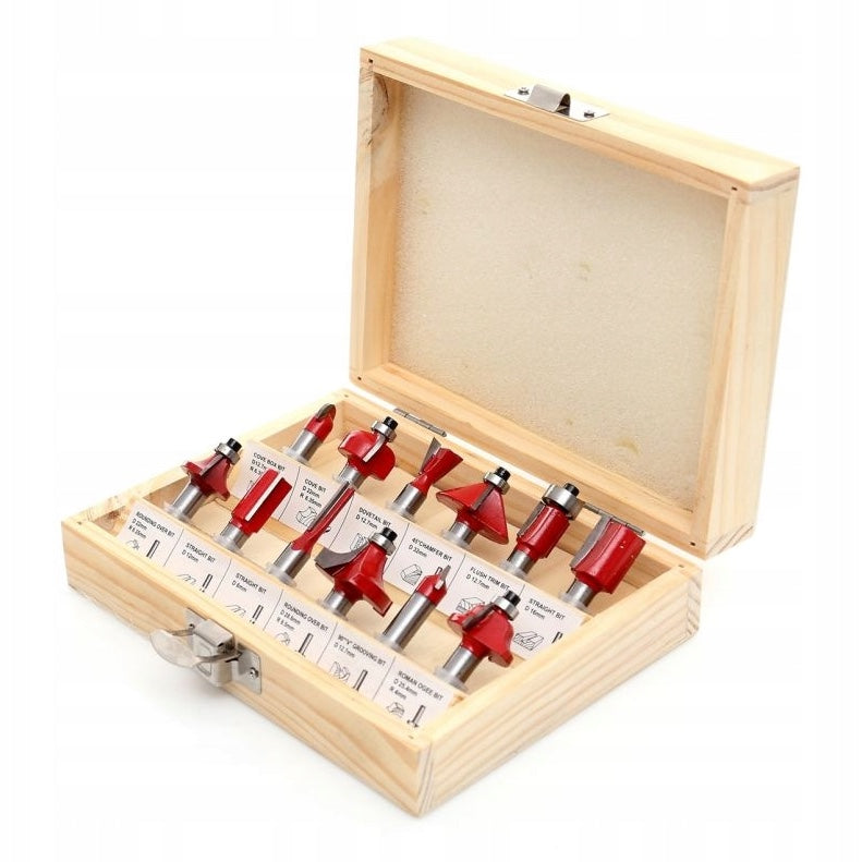 eGOSPODARi.ro Set 12 freze pentru lemn, forme diferite, diametru ax 8 mm, KRAFT Profi K10282, Poza2
