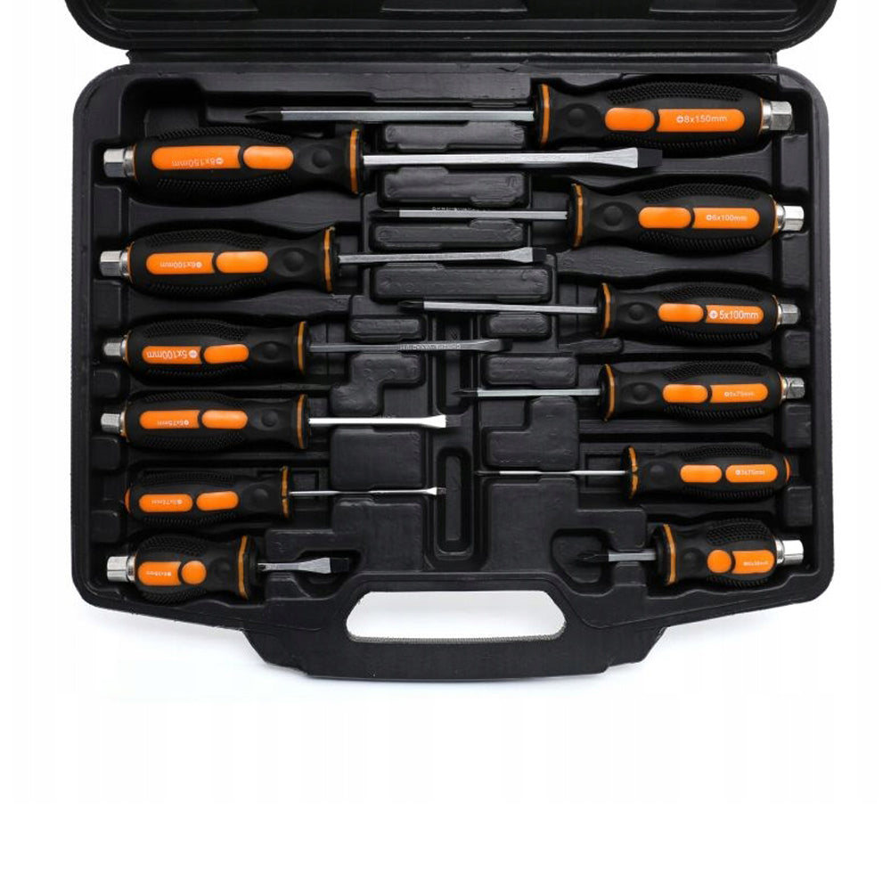 eGOSPODARi.ro Set 12 surubelnite cu varf magnetic si priza hexagonala la maner, include cutie plastic, KRAFT Profi K10284, Poza5