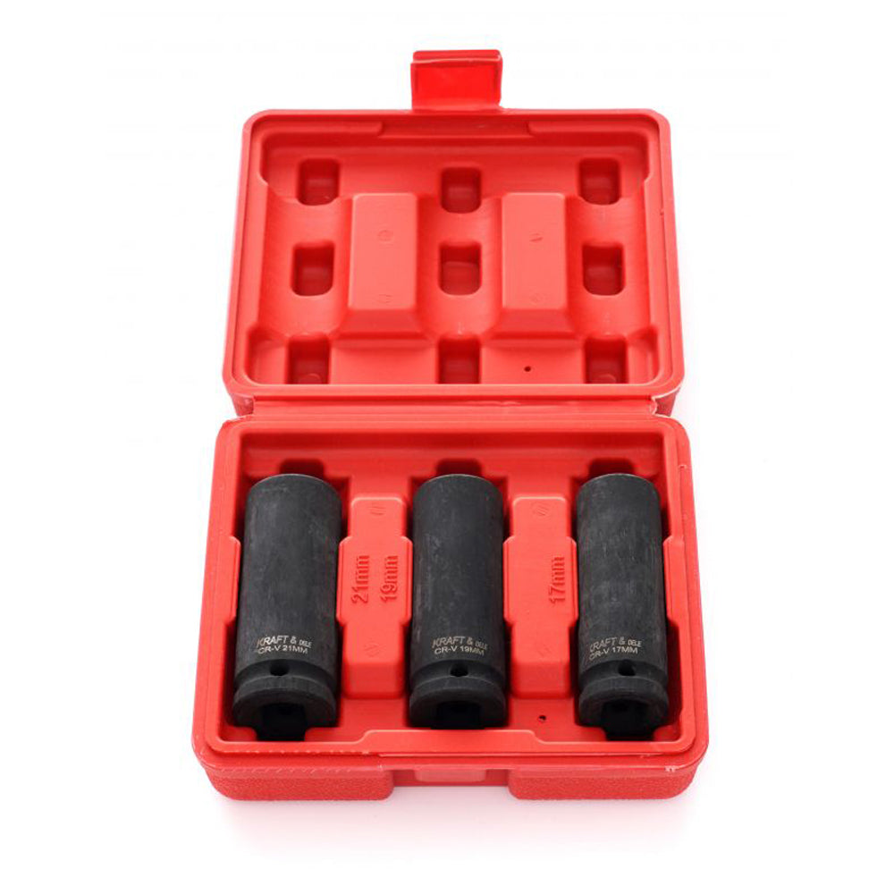 eGOSPODARi.ro Set 3 tubulare pentru masina de insurubat cu impact, Drive 1/2", Marimi intre 17-21mm, KRAFT Profi K11750, Poza5