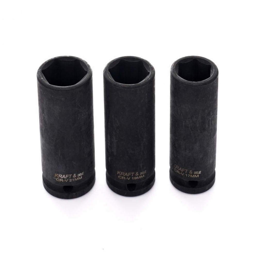 eGOSPODARi.ro Set 3 tubulare pentru masina de insurubat cu impact, Drive 1/2", Marimi intre 17-21mm, KRAFT Profi K11750, Poza8