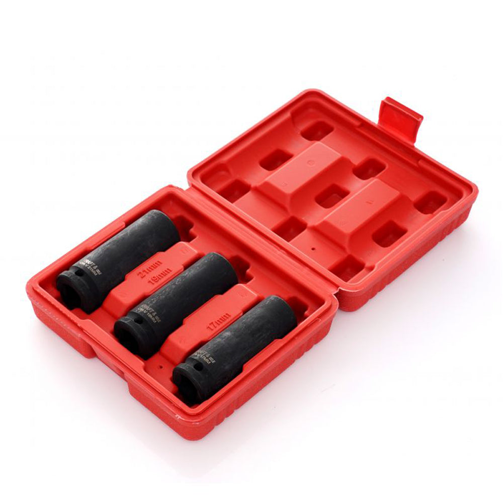 eGOSPODARi.ro Set 3 tubulare pentru masina de insurubat cu impact, Drive 1/2", Marimi intre 17-21mm, KRAFT Profi K11750, Poza3