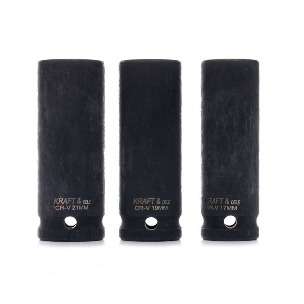 eGOSPODARi.ro Set 3 tubulare pentru masina de insurubat cu impact, Drive 1/2", Marimi intre 17-21mm, KRAFT Profi K11750, Poza7