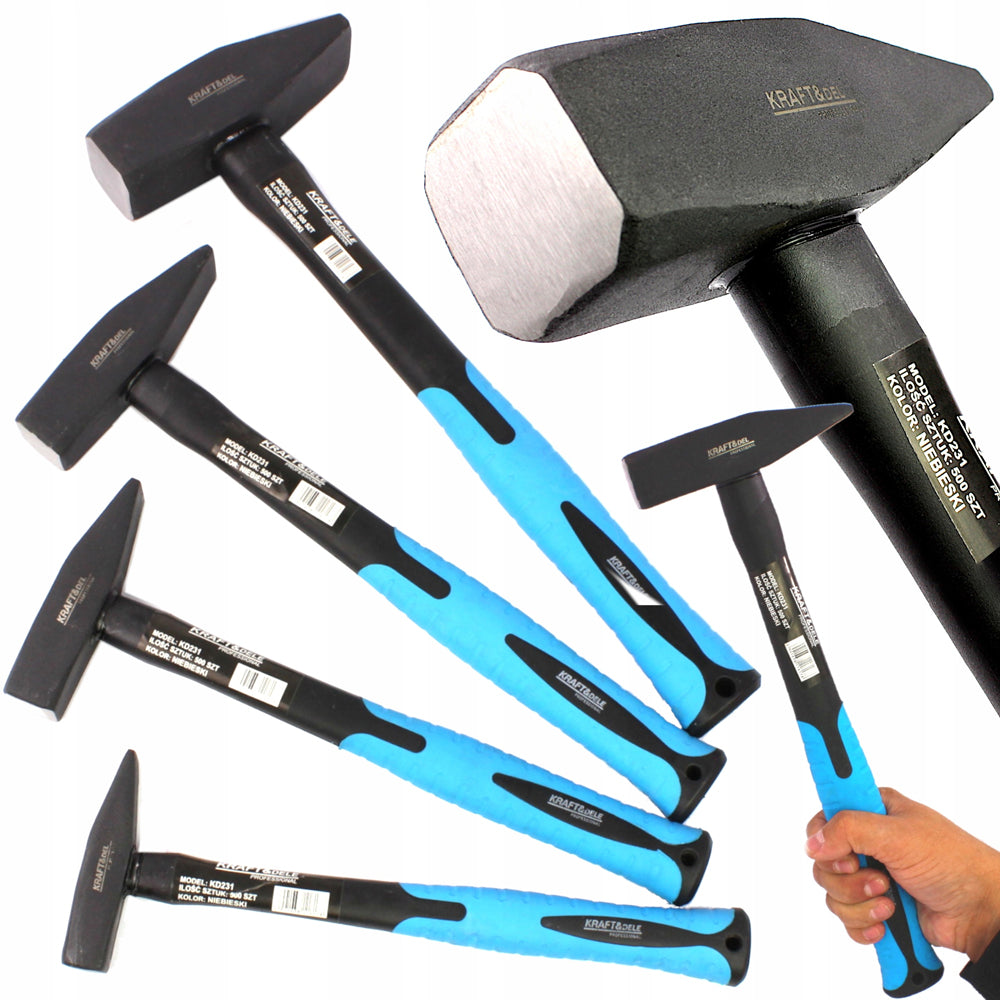 eGOSPODARi.ro Set 4 ciocane lacatuserie din otel forjat, greutati variate 200g-400g-600g-1.5kg, coada din fibra, KRAFT Profi K231, Poza1