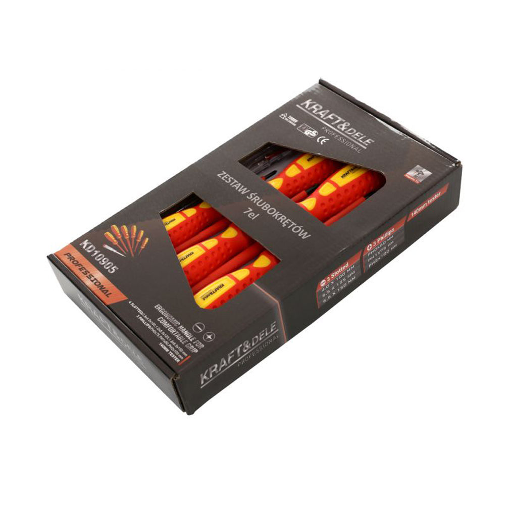 eGOSPODARi.ro Set 7 surubelnite electrician izolate, include si Detector de Faza, KRAFT Profi K10905, Poza4