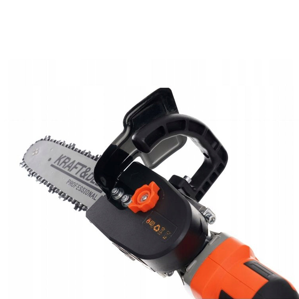 eGOSPODARi.ro Set Polizor unghiular / Flex 20V cu 2 Acumulatori 3Ah si Adaptor tip drujba cu 2 lame si 2 lanturi, KRAFT Profi K10624, Poza6