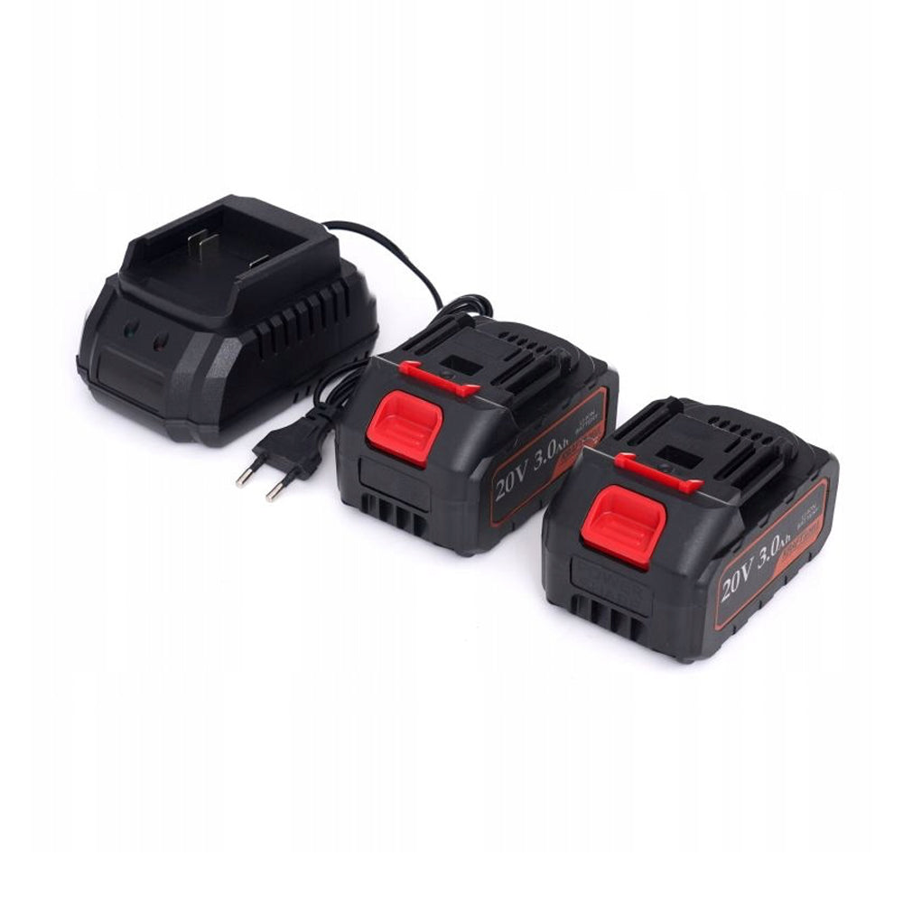 eGOSPODARi.ro Set Polizor unghiular / Flex 20V cu 2 Acumulatori 3Ah si Adaptor tip drujba cu 2 lame si 2 lanturi, KRAFT Profi K10624, Poza9