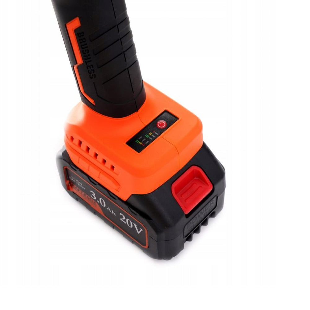 eGOSPODARi.ro Set Polizor unghiular / Flex 20V cu 2 Acumulatori 3Ah si Adaptor tip drujba cu 2 lame si 2 lanturi, KRAFT Profi K10624, Poza8