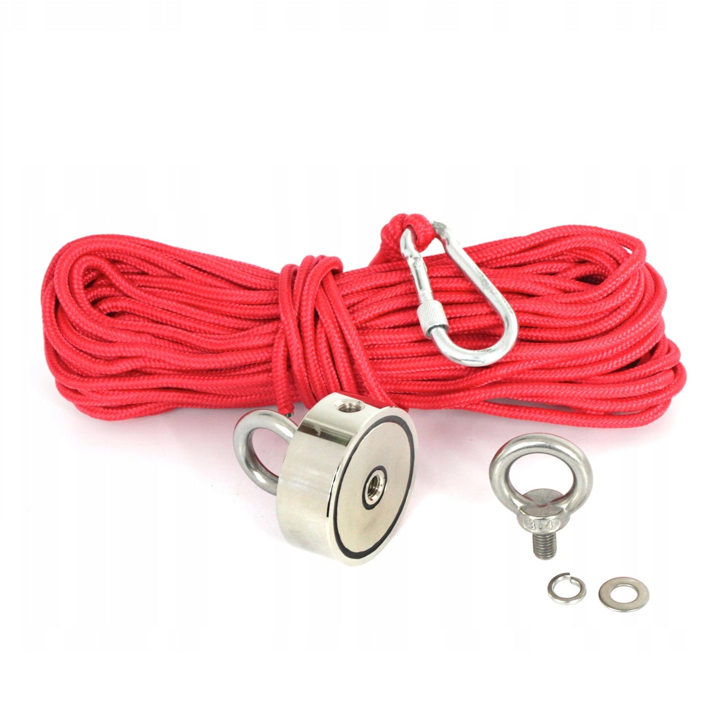 eGOSPODARi.ro Set magnet neodim, max. 240kg, cu carabiniera, franghie si manusi, KRAFT Profi K10416, Poza7