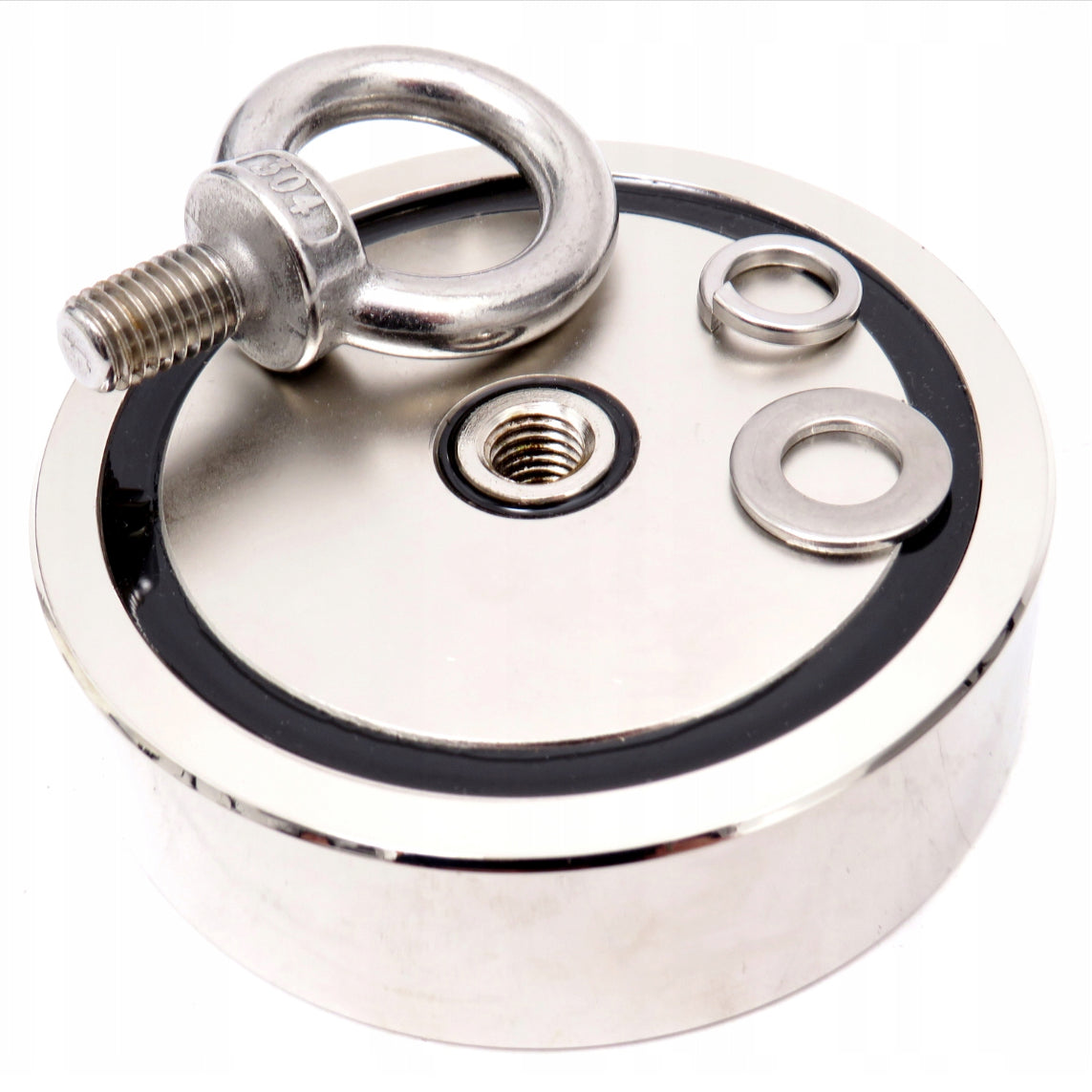 eGOSPODARi.ro Set magnet neodim, max. 240kg, cu carabiniera, franghie si manusi, KRAFT Profi K10416, Poza6