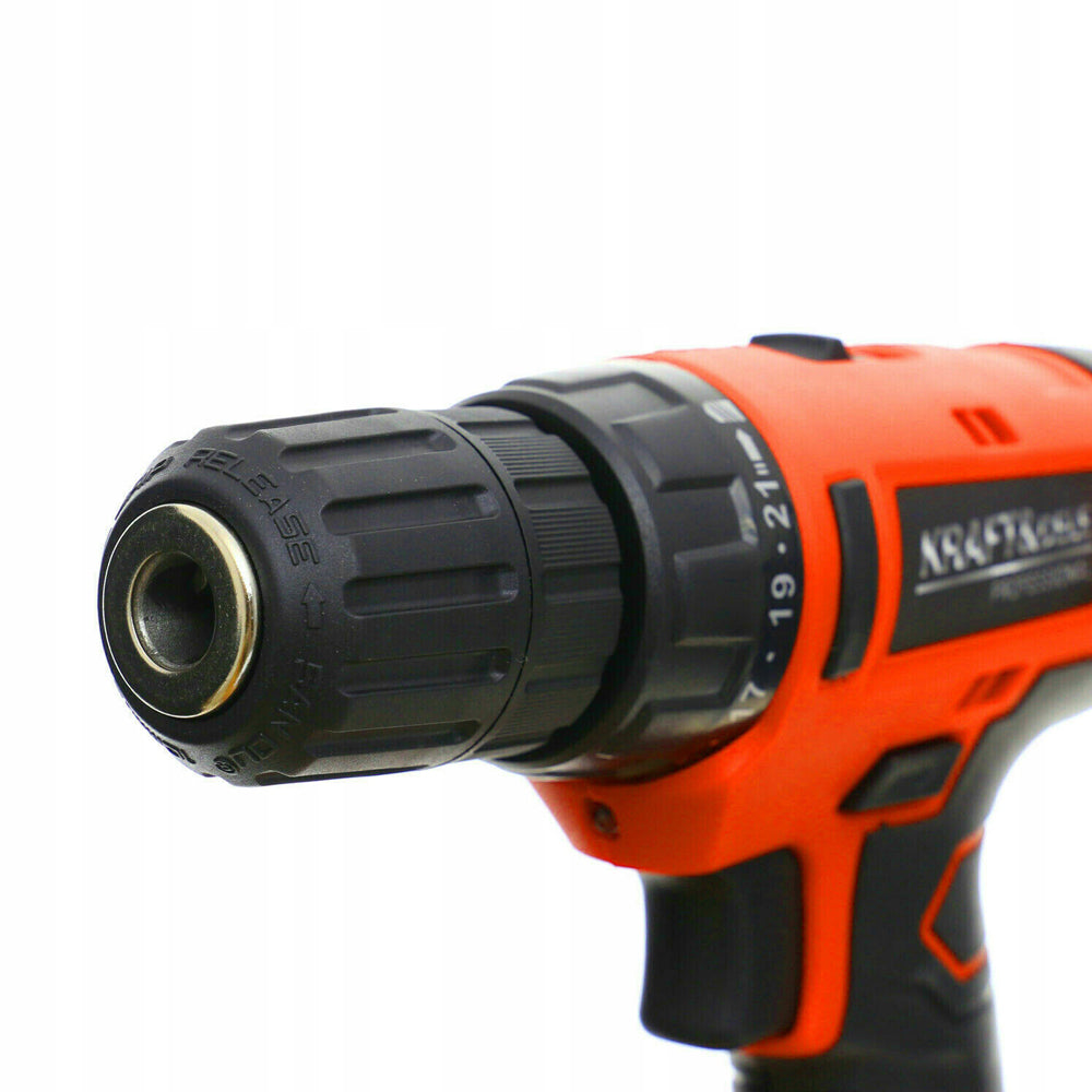 eGOSPODARi.ro Set masina insurubat si gaurit cu acumulator 18V, include burghie, biti si cutie depozitare, KRAFT Profi K1572, Poza3