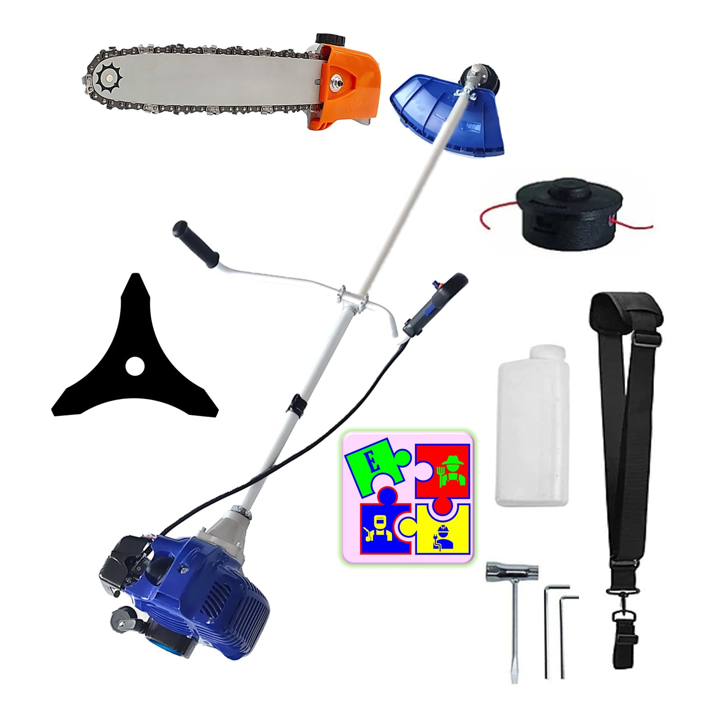 eGOSPODARi.ro % Motocositoarea FERMIERULUI-GOSPODAR, Blue-Efficient, Accesorii si 1xDisc, ALBASTRU-3.4CP, Plus CAP DRUJBA