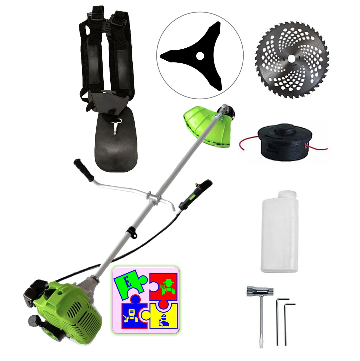 eGOSPODARi.ro % Motocositoarea FERMIERULUI-GOSPODAR, Consum Mic, Accesorii si 2 Discuri, VERDE-4CP