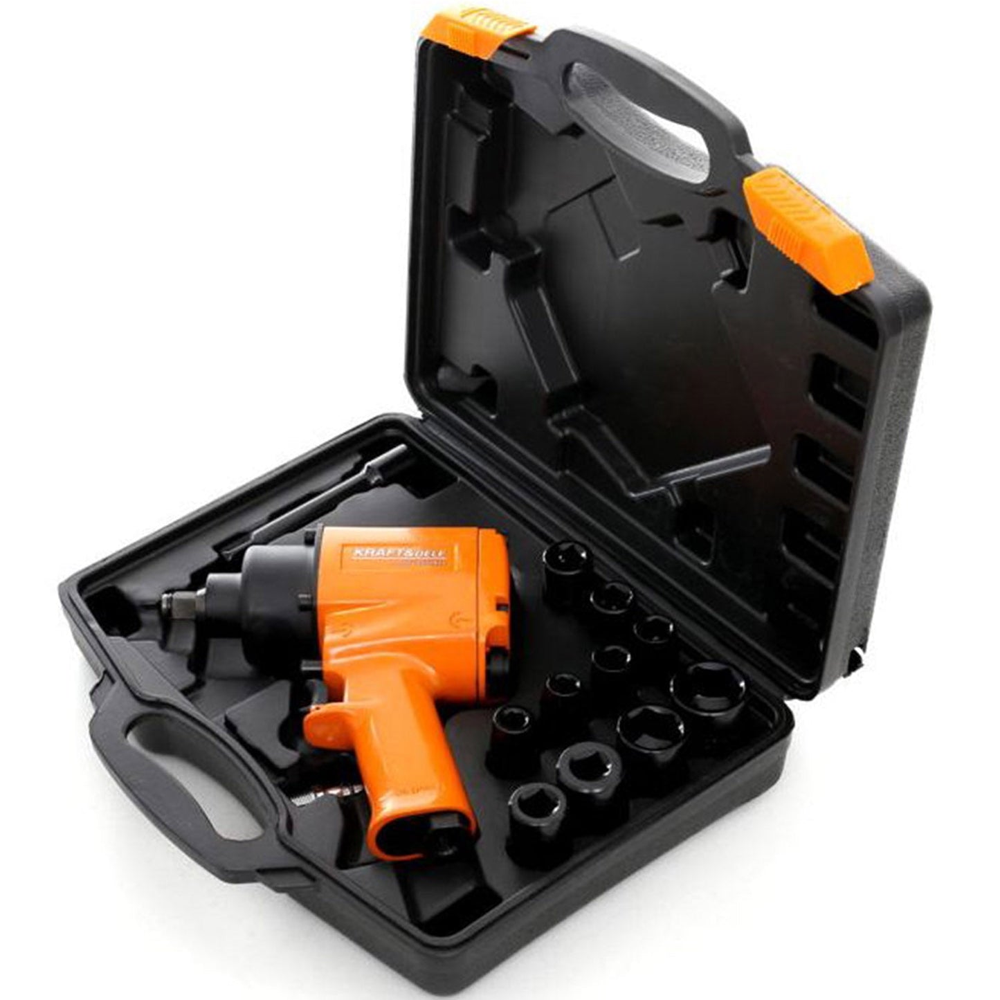 eGospodari.ro % SET Pistol cheie cu impact pneumatic si Capete Tubulare prize KRAFT Profi K1425, Drive 1/2", 1050Nm, 8000RPM