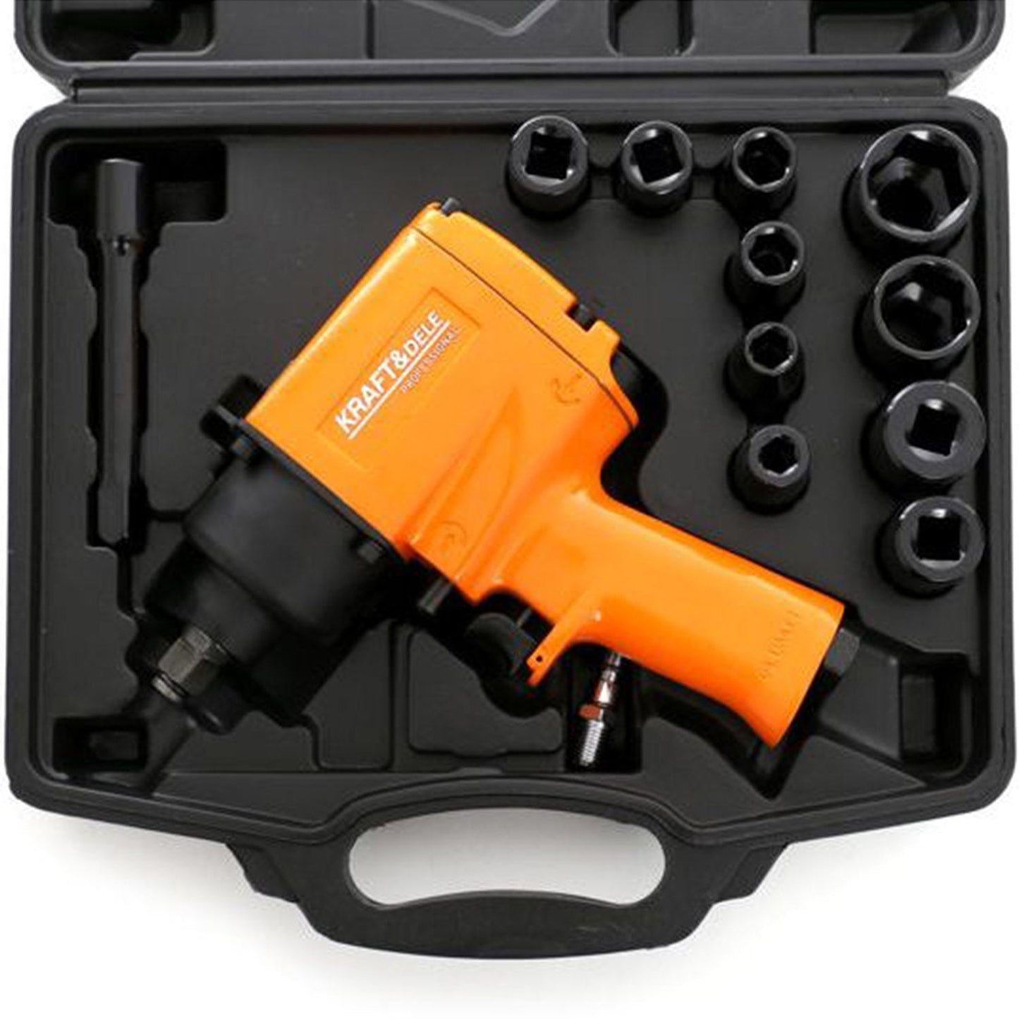 eGospodari.ro % SET Pistol cheie cu impact pneumatic si Capete Tubulare prize KRAFT Profi K1425, Drive 1/2", 1050Nm, 8000RPM