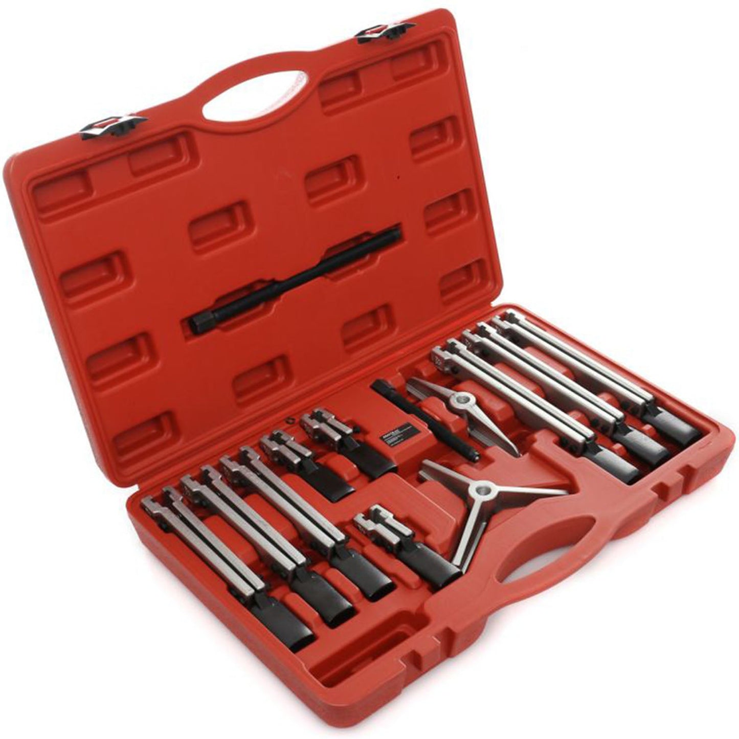 eGospodari.ro % SET Extractor cu dubla-prinde pentru rulmenti si bucse, KRAFT Profi K10148, 13 elemente, cutie plastic inclusa