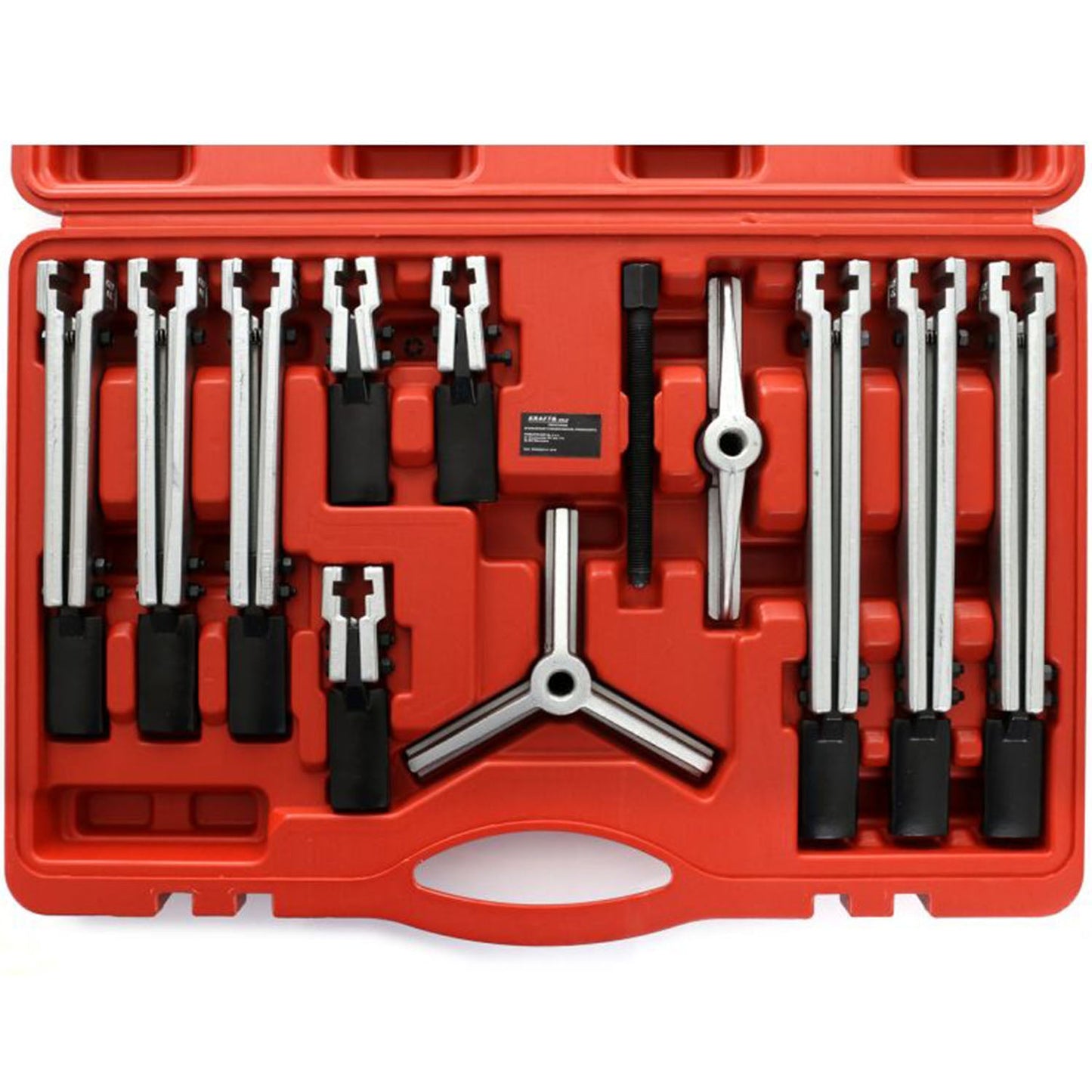 eGospodari.ro % SET Extractor cu dubla-prinde pentru rulmenti si bucse, KRAFT Profi K10148, 13 elemente, cutie plastic inclusa