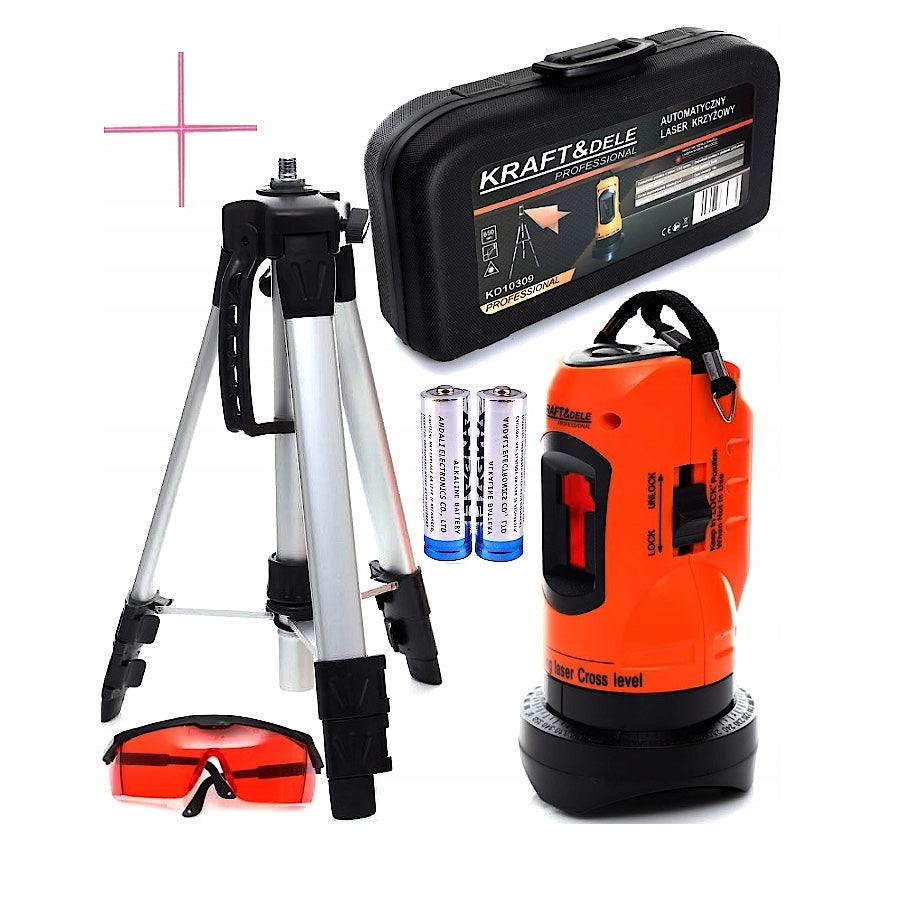 eGospodari.ro % Nivela Laser KRAFT Profi K10309 cu trepied, fascicul rosu, RAZA LUCRU 5m