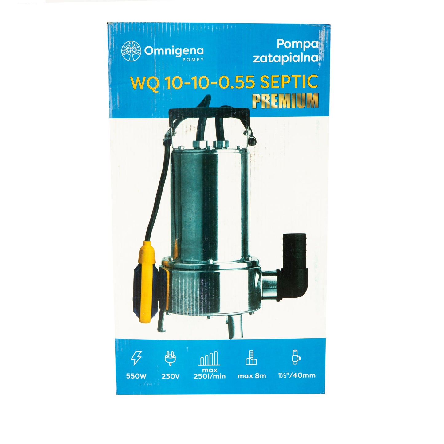 eGospodari.ro % Pompa apa murdara OMNI Polonia WQ 10-10-0.55 SEPTIC, 0.55kW, debit 250l/min, H refulare 8m, submersibila